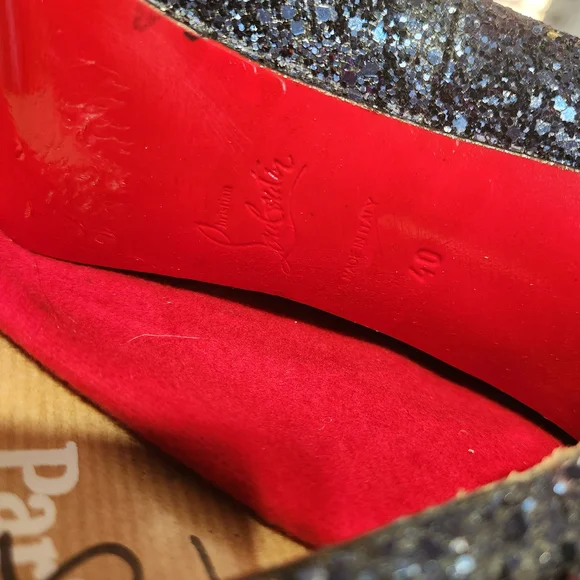 Christian Louboutin Black Glitter Pumps - Picture 2 of 9